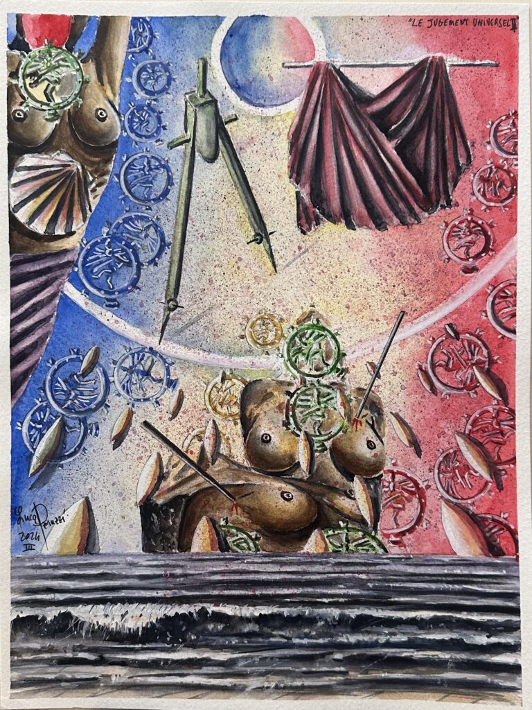 2024, LE JUGEMENT UNIVERSEL II (Il Giudizio Universale II), acquerello e gouache su carta, cm 24x32