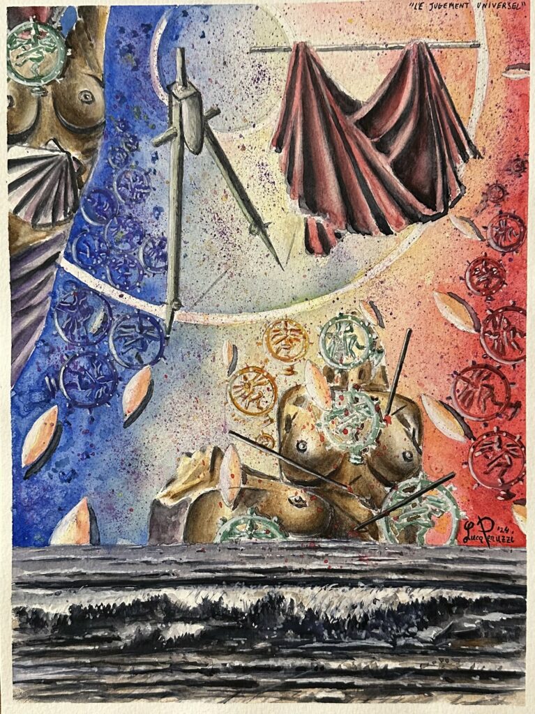 2024, LE JUGEMENT UNIVERSEL (Il Giudizio Universale), acquerello e gouache su carta, cm 24x32