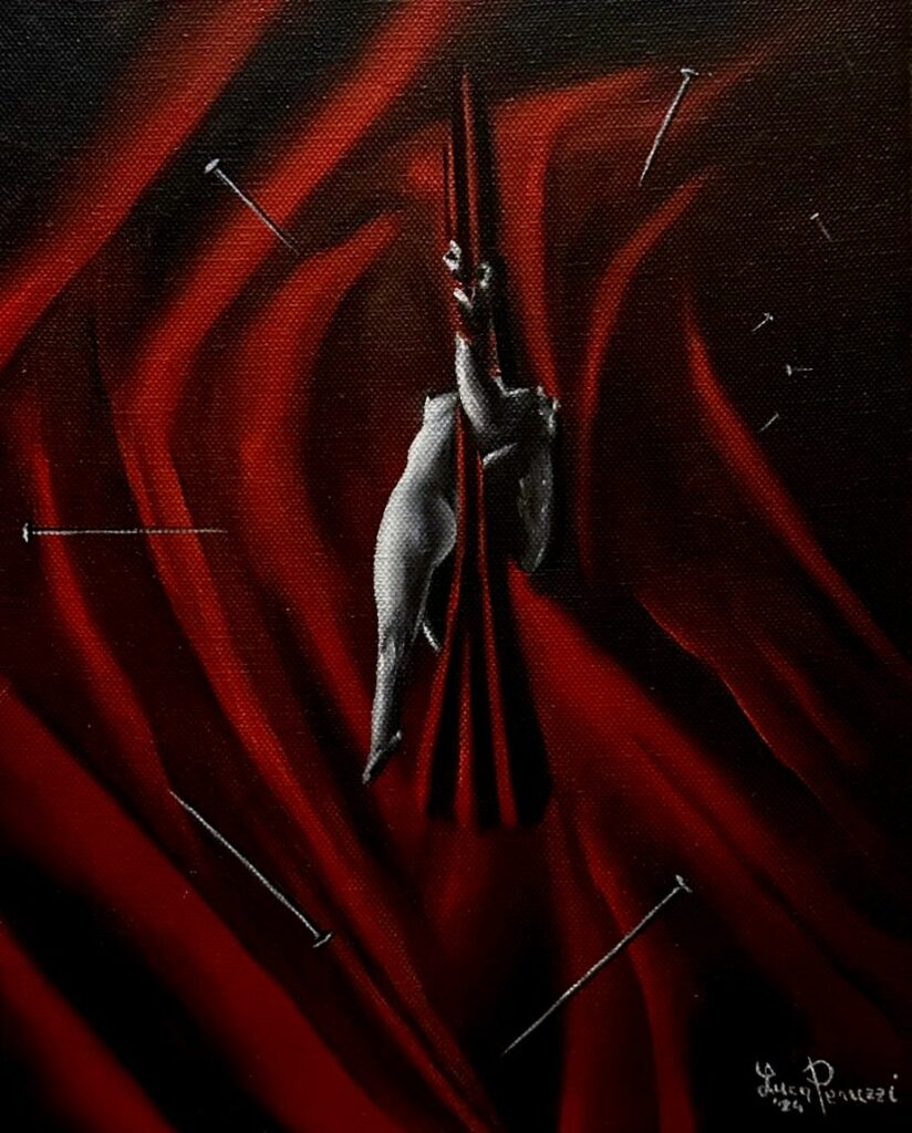 Crise de panique (Attacco di panico) 2024, olio su tela - Luca Peruzzi