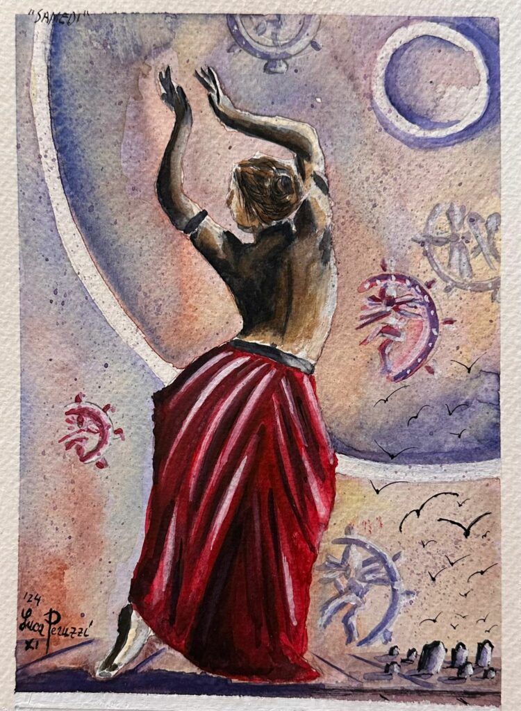 2024, SAMEDI, acquerello e tecnica mista su carta, cm 21x14,7